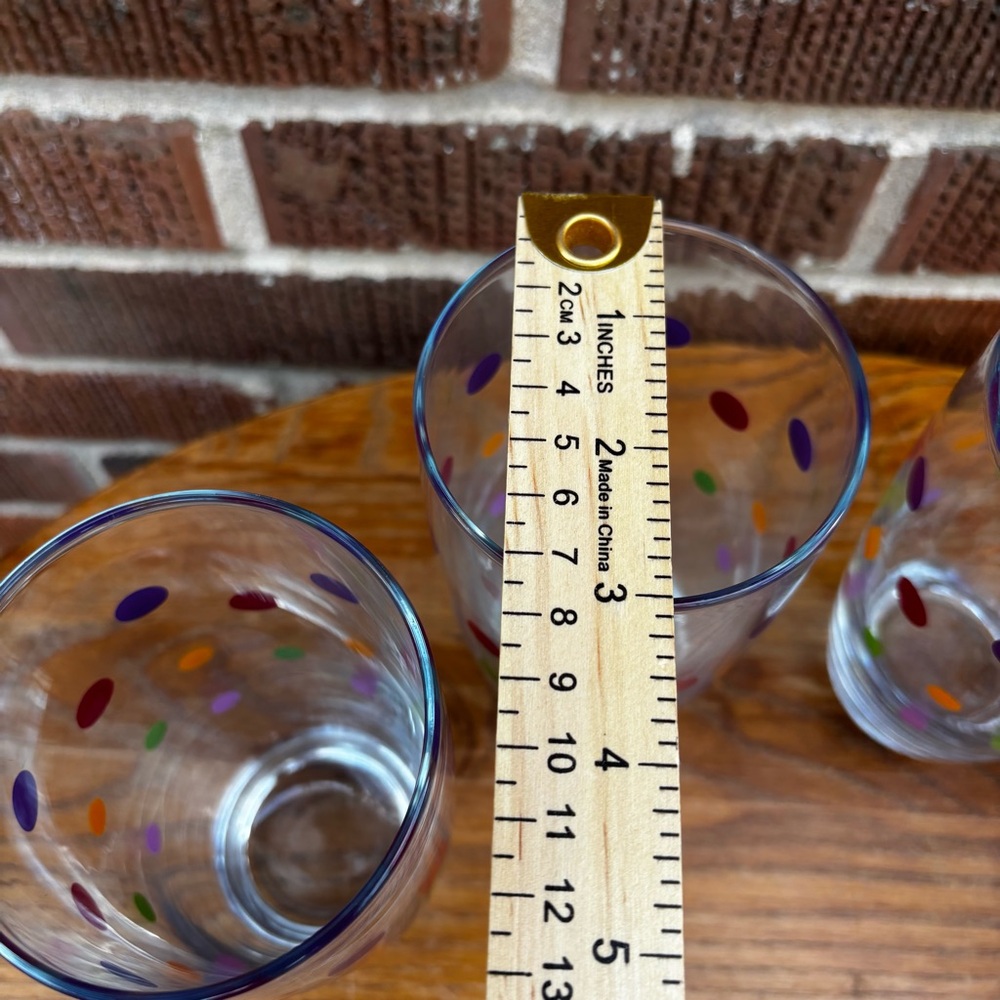 Pampered Chef Mixed Polka Lot of 4 Highball Drinking Glass Tumbler - Picture 3 of 9